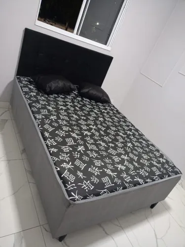 Cama Box Casal com Cabeceira Estofada