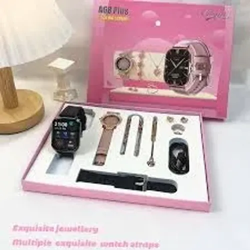 Moda feminina relógio inteligente presente + diamante relógio de quartzo + colar + brincos