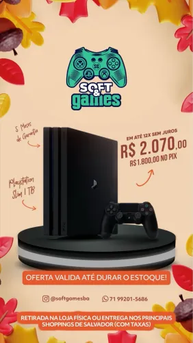 Ps4 Pro 1TB 4K aceito cartão com garantia loja física