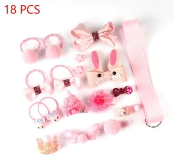 Kit Rosa claro Acessório Enfeite De Cabelo Para Meninas - Presilhas