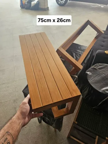 Conjunto 2 Prateleiras de madeira maciça 75cm x 26cm ripado tok stok