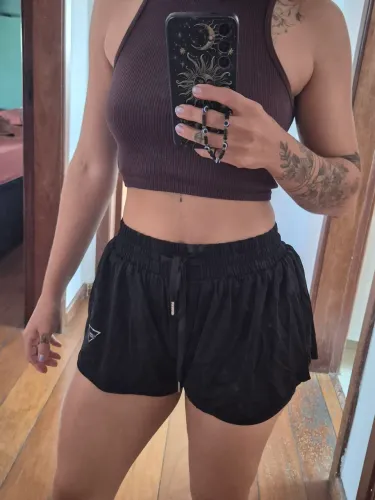 Short Preto Fitness Veste P/M
