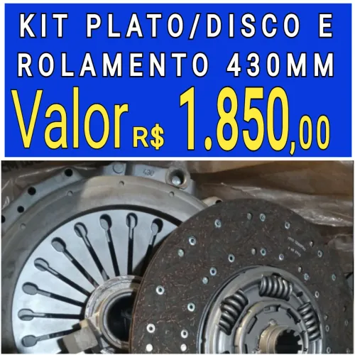 EMBREAGEM  KIT   PLATO  ,  DISCO  E  ROLAMENTO  DO  CAMINHÃO  VOLKS  COM 430 MM