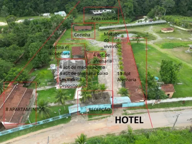 Vende-se um terreno de 21 mil m2 com estrutura de hotel no município de Rio Preto da Eva