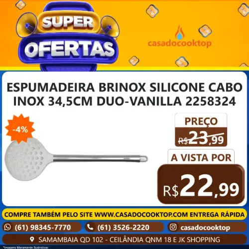 ESPUMADEIRA BRINOX SILICONE CABO INOX 34,5CM DUO-VANILLA 2258324
