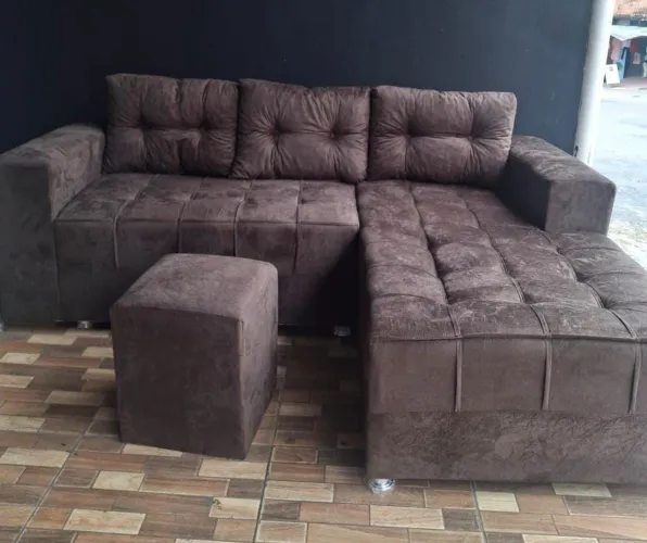 Sofás chaise com puff