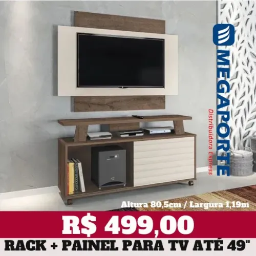 Rack + Painel Rivera para Televisão até 49" (Novo) Entrega Grátis!