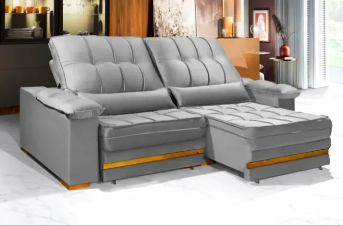 Sofá Retrátil e Reclinável Molas Ensacadas Laus Prime 2,00m Direto da fabrica Promoção