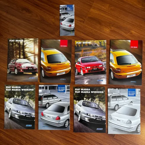 9 PROSPECTOS FOLDERS FIAT BRAVA E MAREA 150,00 CADA!