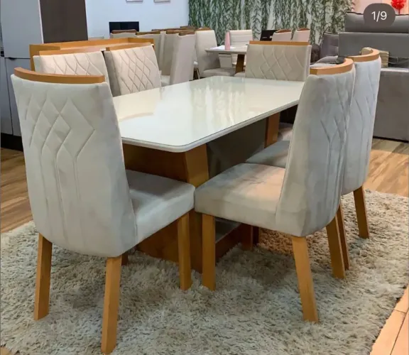 Mesa de jantar Alexia com 6 cadeiras 160x90