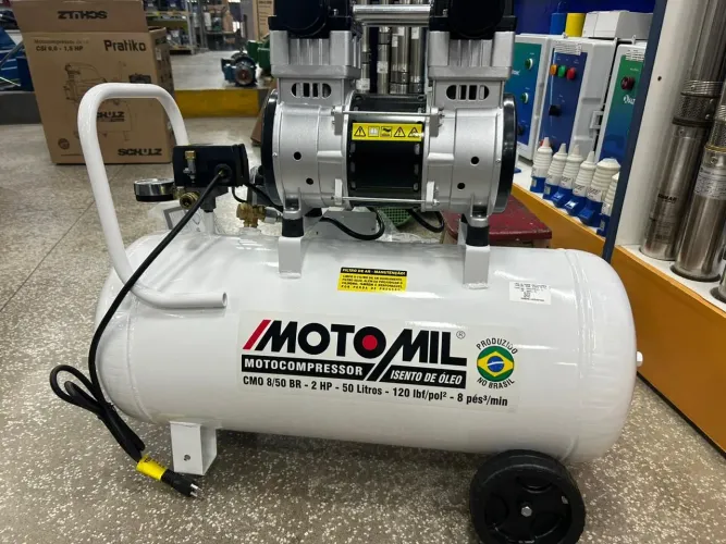 Compressor Odontológico 50L 220V Motomil - Silencioso
