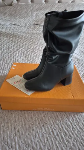 Bota preta tam 37 feminina