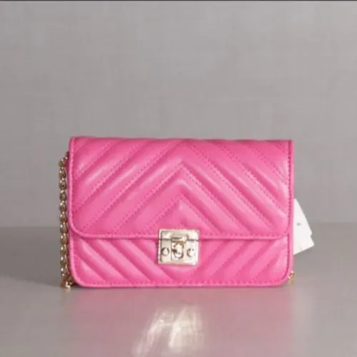 Bolsa Rosa corrente Dourada