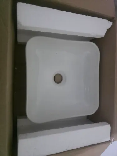 Cuba de Apoio Quadrada em Louça Branca 30x30 cm - Banheiro / Lavabo