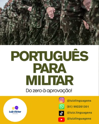 AULAS DE PORTUGUêS PARA CONCURSO MILITAR