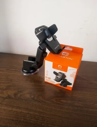 Suporte de Celular Veicular H'Maston CJ-02 360° Trava Automática (Novo)