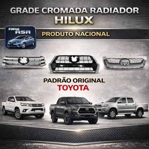 GRADE CROMADA DO RADIADOR HILUX! ( ASA DE URUBU E MUITO MAIS 