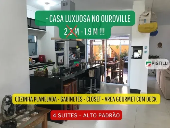 Sobrado com 4 dormitórios à venda, 260 m² por R$ 1.900.000 - Residencial OuroVille - Tauba