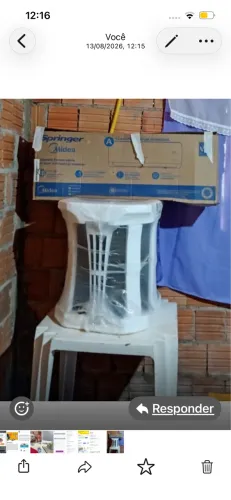 Vendo central de ar springer midea de 18000 BTU nova no plástico
