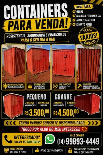 Vendo container de obra