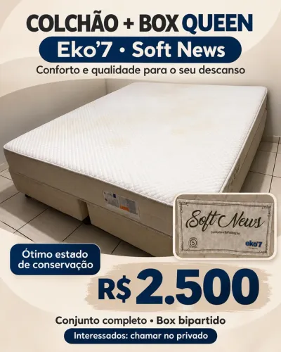 Colchão Queen Eko?7 Soft News + Box