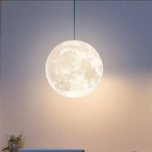 Luminária Lua Cheia pendente.(36cm x 36cm). NOVA/na caixa.