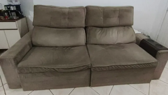 Sofá retrátil de tecido 2,40m