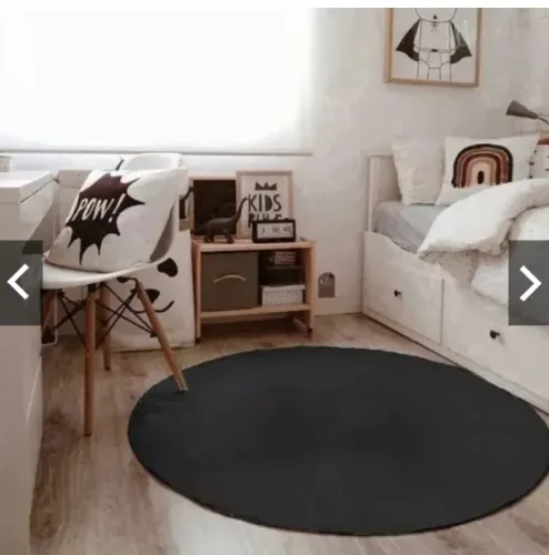 Tapete Redondo 140cm Preto - Antiderrapante