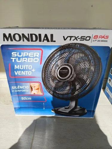 MONDIAL Ventilador 50cm Super Turbo 8 Pás, Preto/Prata, 150W, 110V - VTX-50-8P