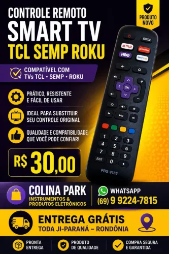Controle Remoto Smart Tv Semp Toshiba Roku