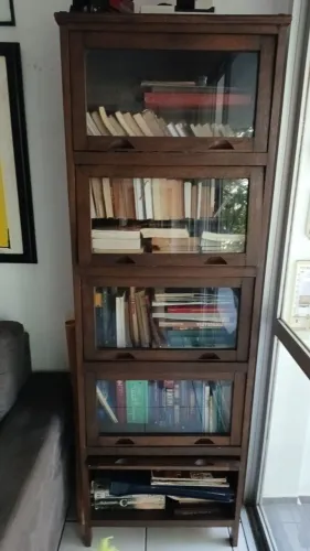 Estante Livreiro Padaria madeira nobre 5 portas basculantes