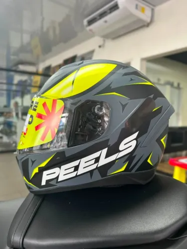 CAPACETE CINZA/AMARELO