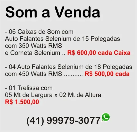 Som a Venda - Vários Itens