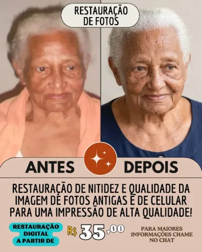 RESTAURAÇÃO DE FOTOS DE CELULAR E ANTIGAS