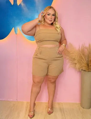 Conjunto plus size em alfaiataria tamanho G3