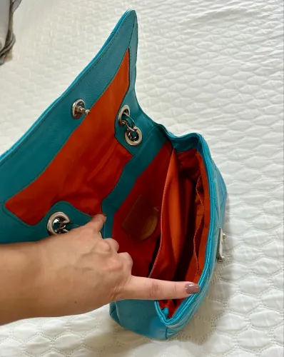 Arezzo Original Couro Legítimo Azul - Metalassê 