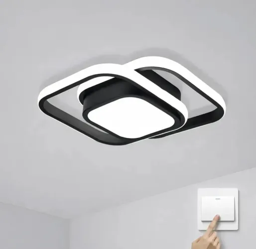 Luminária de teto Led Sobrepor moderna 3 em 1 Quadrado Novo na Caixa 