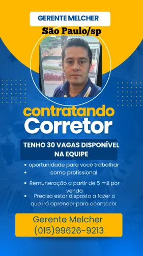 Vaga de corretor de imóveis