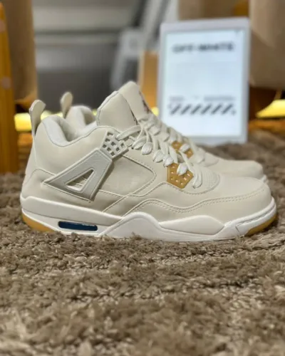 Bota Nike Air Jordan 4 Retro Masculino Premium Cor: Metallic Gold - Disponível 38 AO 43