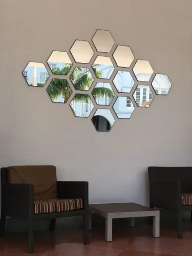 Espelhos Decorativos Hexagonais 12 Peças