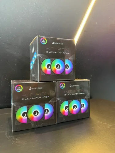 Kit 3 fans ARGB + controladora e controle Rise mode