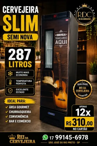 Cervejeira slim 287 litros 4 cx semi nova por 12xR$310 cartão watsap *