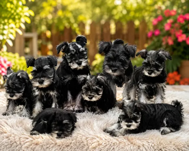 Filhotes Schnauzer, machinho e fêmeas