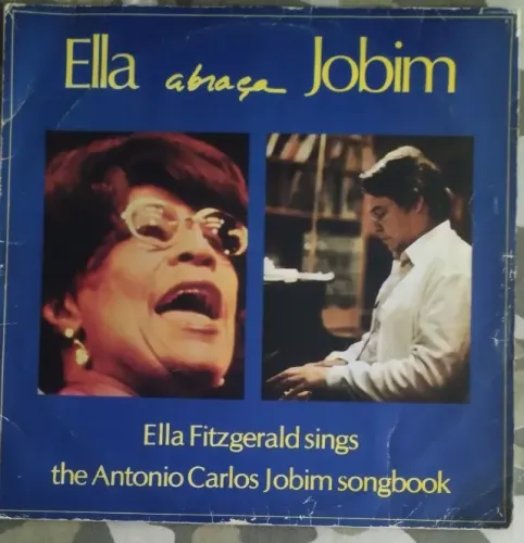 LP Vinil Ella Fitzgerald Ella Abraça Jobim Duplo 1981 VG