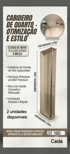 Cabideiros de Parede 1,5 m