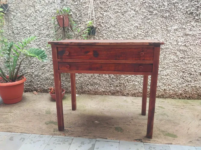 Mesa de Ourives Antiga (1950) em Cerejeira Maciça - Aparador / Escrivaninha