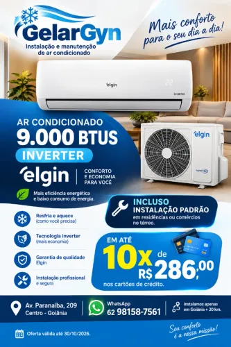 Ar condicionado Split 9 mil Btus com instalação