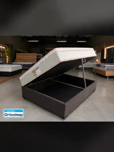 Base baú acoplado com pillow top promoção