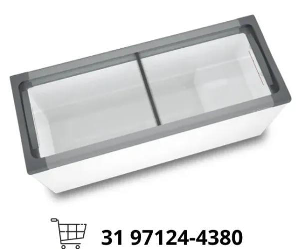 Freezer Horizontal Tampa de Vidro 505L Metalfrio Novo