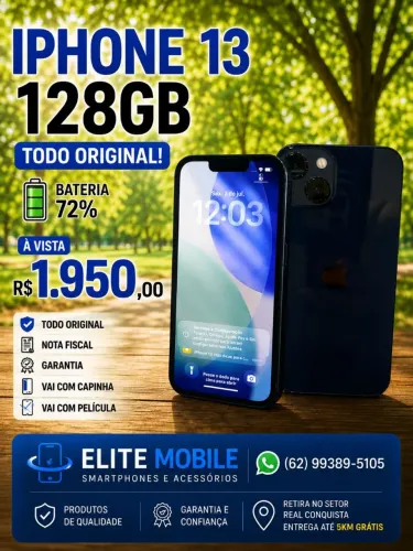 iPhone 13 128GB Original | Nota Fiscal | Garantia | Capinha e Película